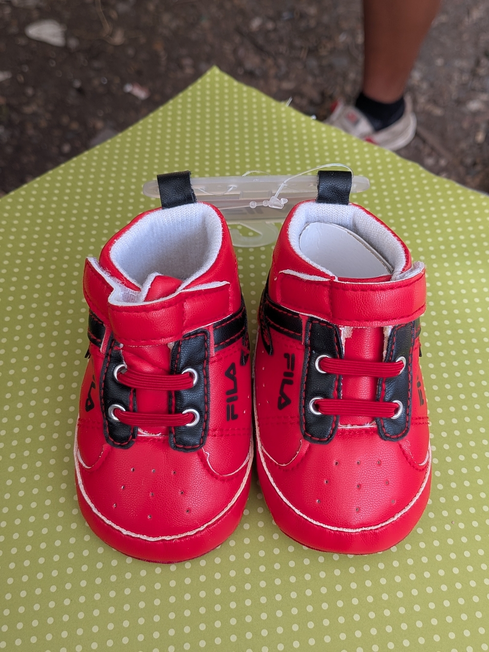 Fila Red and Black Baby Walker Shoes - Velcro Closure